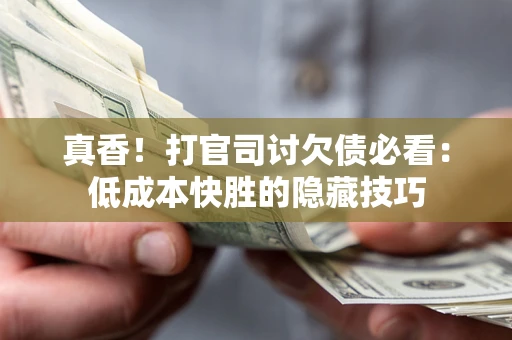 武汉真香！打官司讨欠债必看：低成本快胜的隐藏技巧